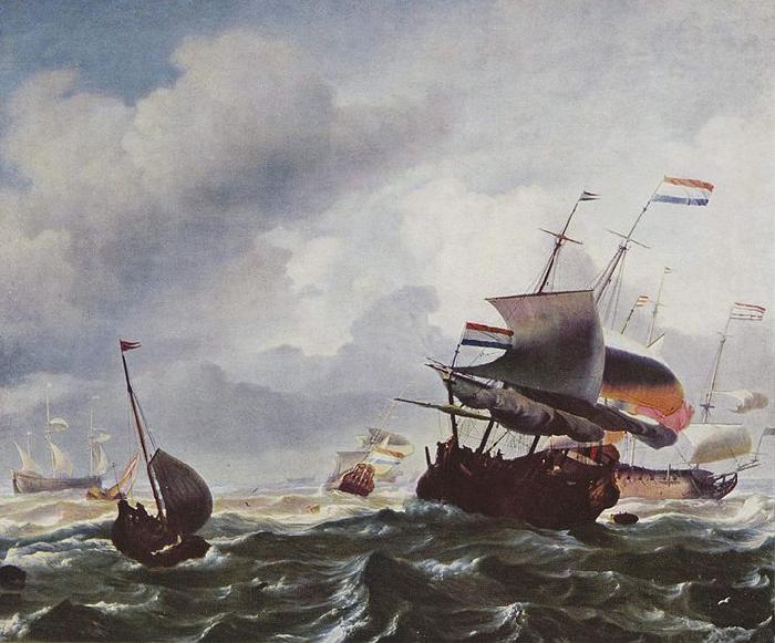 Ludolf Bakhuizen Schiffe im Sturm oil painting picture